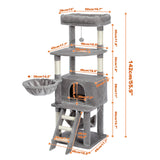 Cat Tree House Condo Cat’s Activity Center with Double Condo Indoor Soft Perch Fully Wrapped Scratching Sisal Post rascador gato - Your Healthy Version